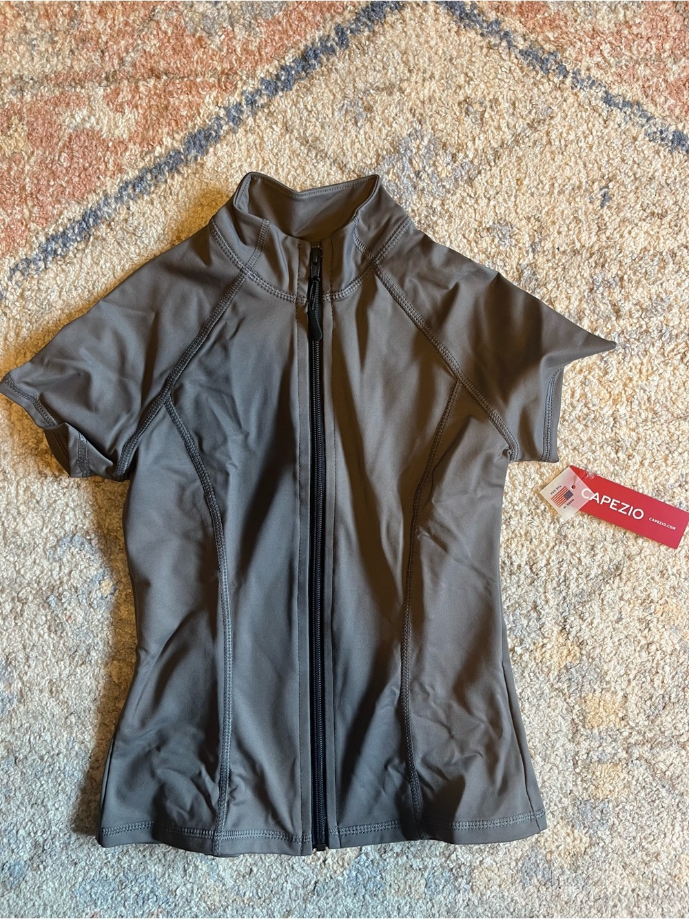 Capezio Studio Collection Short Sleeve Zip Up